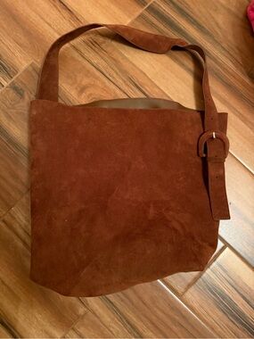Brown Suede Shoulder Tote Bag - Classic Women's Bag